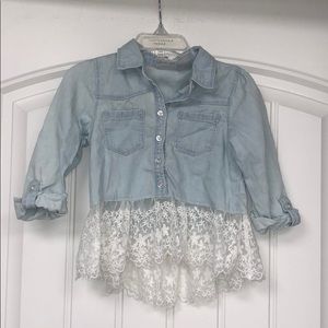Toddler girl chambray button up